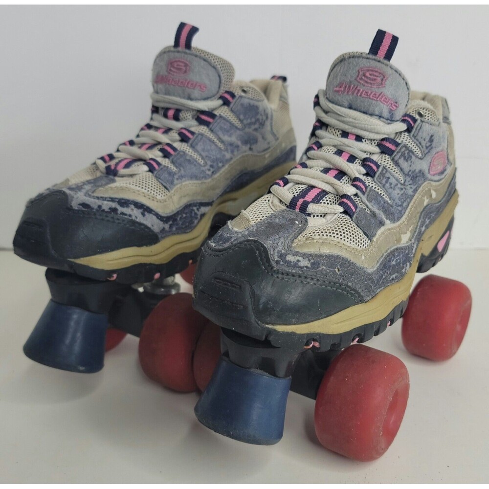 Vintage Sketchers Sport Roller Skates Women's Size 5 Pink Blue Retro Sport Fun